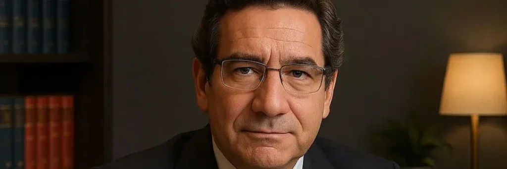 Criminal defense lawyer in Spain — Juan Antonio signes Garciafrom Sanahuja Law Firm reviewing case files at the Valencia office